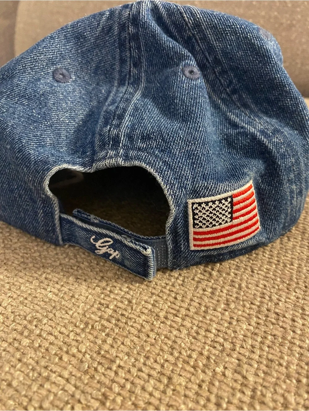 GAP Kids Denim Baseball Cap in Blue with White Logo